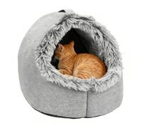 Covered Cat Bed - Warm Calming Winter Pet Supplies, Enclosed Puppy House Cave, Plush Soft, Sleeping Shelter | Secure Indoor Haven For Small Medium Kitten Dog Relaxation Living Room Bedroom Balcony