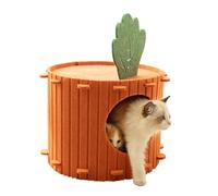 Covered Cat Bed - Warm Removable Semi-Closed - Carrot Shaped Cat Cave as Sleeping Bed, for Indoor Sleep and Rest, Small, Medium, Large Pets, Kittens, Dogs