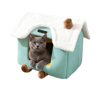 Covered Cat Bed Warm Winter Non-Slip Nest