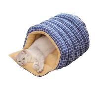Covered Cat Beds Removable Washable Warm House | Half Enclosed Dome Design Animal Cave For Pup Kitten Small Pet Play Corner Winter Christmas