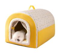 Covered Cat Beds - Soft Warm Sleeping House,Washable Cat Hideaway Bed with Handle | for Puppy Small Pet Indoor Outdoor Home Winter Sleeping
