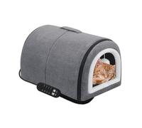 Covered Cat Kennel - Cat Kennel with Arched Roof, Warm Semi-Closed Washable Removable Temperature Adjustable for Winter Outdoor Bedroom Pets