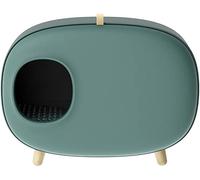 Covered Cat Litter Box with Enclosed Design, Prevents Sand Leakage, Includes Scoop, Hidden Kitten Litter Tray, Furniture Style, Dark Green