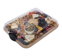 Covered Charcuterie Board, Wooden Charcuterie Tray with Lid, 15x11 inches Stylish Food Display Platter, Elegant Kitchen Serving Board, Versatile Cheese and Meat Pan for Parties