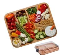 Covered Charcuterie Board, Wooden Charcuterie Tray with Lid, 15x11 inches Stylish Food Display Platter, Elegant Kitchen Serving Board, Versatile Cheese and Meat Pan for Parties