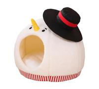 Covered Dog Bed Cute Soft Snowman-Shaped Pet Furniture with Washable Mat | Dog Cave Bed for Indoor Outdoor Travel Car RV Camping Desk Bedside Window Chair Couch Room Shelter