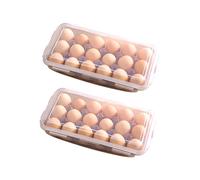 Covered Egg Holders - Homiladi 2 Pack Stackable Egg Boxes for Fridge | Plastic Storage Containers with Secure Lids | Eggs Crate Organiser & Space-Saving for Farm Fresh Eggs