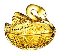 Covered Glass Jar with Cygnet Lid, Yellow