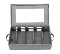 Covered Silverware Organizer, 5-Compartment Clear Cutlery Box, 16.14in | Lidded Flatware Storage, Five Section Design, Keeps Spoons, Forks And Tableware Dust Free For Kitchen, Camping, Travel Or Pic