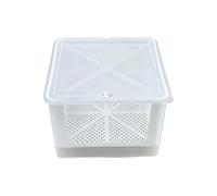 Covered Turtle Isolation Box with Lid, Raised Drain Tray, Vented Habitat for Daily Care, Quarantine Use, Divider-Ready Turtle Habitat Box Isolation Enclosure Nursery Care Divider Tray Vented Lid Dry