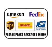 COVEREE Package Delivery Sign, 'Leave Packages in The Box' Stickers, 10 x 7 Inch, White, PVC, Simple Style, Pack of 2