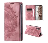 CoverKingz Mobile Phone Case for Samsung Galaxy S24+ - Mobile Phone Case with Card Slots Wallet Case Cover - Mobile Phone Case Foldable Mandala Rose Motif