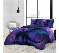 Coverless Duvet 200×200 cm, Fantasy Starry Sky Dragon Galaxy Printed Comforter Set with 2 Pillowcases, Warm Anti Allergy All Season Bedspreads & Coverlets, Colorful, Year-Round Warmth