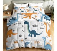 Coverless Duvet 4.5 Tog Single Coverless Soft Printed Bedding Playful Cartoon Dinosaur Adventure Set Quilted Printed, Reversible Bedspreads Blanket Throw For Playful KidsMulticoloured