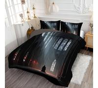 Coverless Duvet 7.5 Tog for Super King, Easy Care Soft Warm European Style Architecture Comforter, Cosy and Lightweight Monks Cathedral Quilt,Washable Breathable 264x230cm Quilted for Beds Black