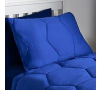 Coverless Duvet 7.5 TOG Pillowcase Quilt Honeycomb Bedding Set, Blue OHS Blue Single