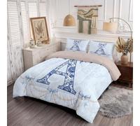 Coverless Duvet Double Size 4.5 Tog - Light Blue Duvet with 2 Pillowcase Chinese Blue White Porcelain A Bow Print Soft Lightweight Comforter Set for All Seasons, 200 x 200 cm | 2 Piece Pillowcases