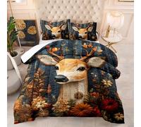 Coverless Duvet Kids Brown Animal Leaves Comforter Microfiber Bed Comforter Lightweight Quilted Bedspread Washable Quilted Bed Throw Coverless Duvet Super King Size+2 Pillowcases(50x75cm) 260x230