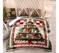 Coverless Duvet King Size Abstract Christmas Tree Comforter Microfiber Comforter King Size Lightweight Quilted Bed Throw All Seasons Quilted Bedspreads Bedding+2 Pillowcases(50x75cm) 260x230cm