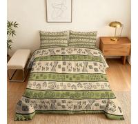 Coverless Duvet King Size Bohemian Pattern, Bedroom Decor, Gift, African Ethnic Tribal Geometric Bedding Comforter Set 3 Piece, 2 Pillowcases, Soft All Season Quilt 10.5 Tog - S&E507