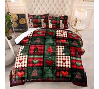 Coverless Duvet King Size Christmas Tree Heart Comforter Microfiber Comforter King Size Lightweight Quilted Bed Throw All Seasons Quilted Bedspreads Bedding+2 Pillowcases(50x75cm) 260x230cm