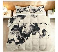 Coverless Duvet Set 230x220cm Abstract Art Graffiti Down Alternative Comforter Set with 2 Pillowcases, Reversible Cotton Soft Warm Bed Quilt, Machine Washable