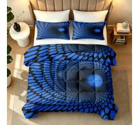 Coverless Duvet Set Sing Abstraction Geometry Summer 7.5 Tog Printed Comforter Science And Technology Washable Lightweight Quilt Bedding Set and 2 Pillowcases for Bedroom 1y372