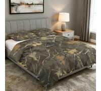 Coverless Duvet Single Camouflage Pattern, Bedroom Decor, Gift | Tree Leaf Hunting Camo Bedding Comforter Set 2 Piece, 1 Pillowcase, Soft All Season Quilt 10.5 Tog - S&E5370