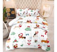 Coverless Duvet Single Christmas Animals Coverless Duvet Single Microfiber Quilted Bedspreads All Seasons Bedspread Breathable Comforter Soft Quilted Throw+2 Pillowcases(50x75cm) 140x200cm