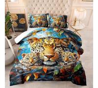 Coverless Duvet Single Orange Geometry Blue Coverless Duvet Kids Microfiber Comforter All Seasons Quilted Bedspread Breathable Quilted Bed Throw Soft Bed Comforter+2 Pillowcases(50x75cm) 173x218cm