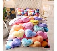 Coverless Duvet Single Yellow Pink Blue Coverless Duvet Kids Microfiber Comforter All Seasons Quilted Bedspread Breathable Quilted Bed Throw Soft Bed Comforter+2 Pillowcases(50x75cm) 173x229cm