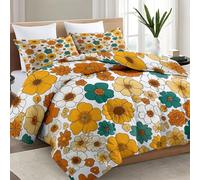 Coverless Duvet Summer Lightweight Quilt, Reversible Breathable Microfibre Duvet, Soft Quilted Bedspread, Machine Washable, Single Double King Size Country Forest Sunflower Garden Yellow
