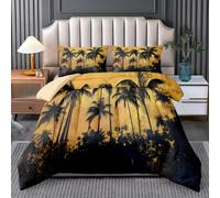 Coverless Duvet Super King 7.5 Tog Microfibre Vintage Palm Tree Quilt Set