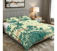 Coverless Duvet Super King Size Tropical Pattern, Bedroom Decor, Gift, Palm Tree Bedding Comforter Set 3 Piece, 2 Pillowcases, Soft All Season Quilt 10.5 Tog - S&E4158