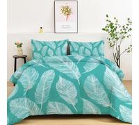 Coverless Queen Reversible Washable Coverless Duvets Fresh Feathery Simple Camping Sleepovers Travel Duvet Quilted Lightweight Comfortable Summer Green