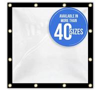 Covers & all Clear Tarps Made of Waterproof & Tear Resistant Vinyl Coated PVC Material, 18 oz, 560 GSM 20 mil Tarpaulin, 8' H x 8' W feet