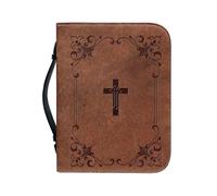 Covers, Case Leather, PU Vintage Bibles Case, Water Resistant Book Carrying Cases with Zipper Handle,Bibles Accessories Gift Mother’s Day Christmas Easter