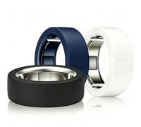 Covers Compatible with Oura Ring 5,3 Packs Smart Ring Protectors,Abrasion-Resistant, Elastic Silicone Protective Sleeve (Black+Dark Blue+White, M(Size12-13))