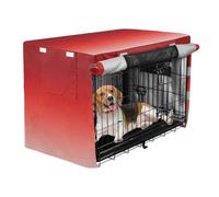 Covers for Dog Crates Brick Red Privacy Kennel Cover with Roller Shades