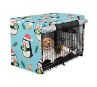 Covers for Dog Crates Pets Kennel Covers Dog Crate Protector Merry Christmas Cartoon Black Penguin