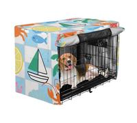 Covers for Dog Crates Pets Kennel Covers Roller Shades Orange Crab and Lobster Beach