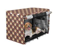 Covers for Dog Crates Plaid Marigold Pets Kennel Cover Rollers Shades
