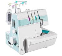 Coverstitch and Overlock Serger Sewing Machine with 2/3/4 Thread Stitch Capability, Adjustable Gauge, and Snap-on Presser Feet for Professional and Beginner Sewing Projects