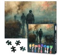 Covert Military Operation Jigsaw Puzzle 1000 Pieces Marines and Navy Joint Assault Foggy Tactical Mission Puzzle for Adults Elite Soldiers Emerging from Mist Squad Formation Puzzle 27.5 x 19.7 Inches
