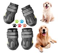 CovertSafe& Dog Boots for Dogs Non-Slip, Waterproof Dog Booties for Outdoor, Dog Shoes for Medium to Large Dogs 4Pcs with Rugged Sole Black