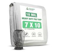 CoverUp! Tarpaulin 2 x 3 m - White, 200g/m² - Tarpaulin Waterproof Heavy Duty - Cover for garden, furniture, pool, boat, outdoor, camping or as a ground sheet - sheet with 10 bungee cords