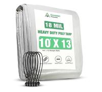 CoverUp! Tarpaulin 3 x 4 m - White, 200g/m² - Tarp Waterproof Heavy Duty - Cover for garden, furniture, pool, boat, outdoor, camping or as a ground sheet - Tarpaulin sheet with 12 bungee cords