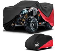 COVERVIN ATV Cover,Waterproof Heavy 420D Oxford Material Side by Side Storage Cover Outdoor Protection (XXXL, RED)