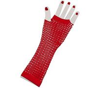 CoverYourHair 80's Red Long Fishnet Adult Gloves