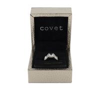 Covet Silver Ring Rhodium Cubic Zirconia 3 Stone Size 5